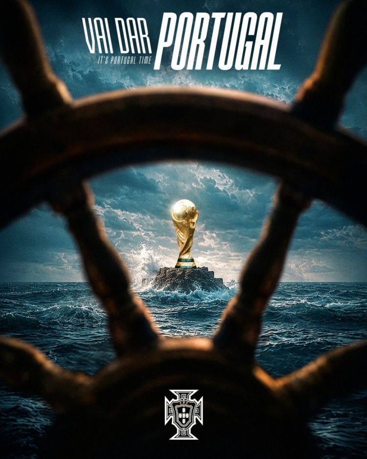 葡萄牙官方晒大力神杯海报:目光聚焦于一个目标